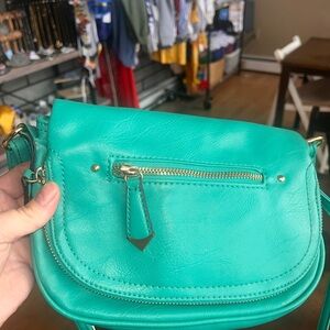 Apt. 9 Teal Crossbody Bag with Gold Hardware